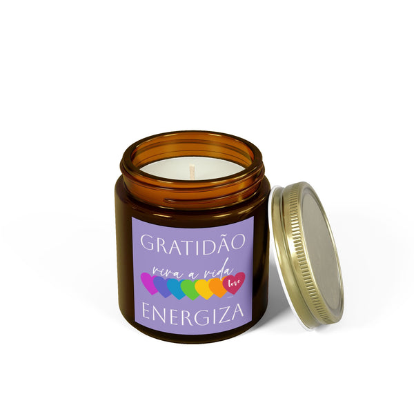 ♡ Gratidão .: Viva a Vida .: ENERGIZA .: Mini Scented Candle (4oz) Eco Friendly