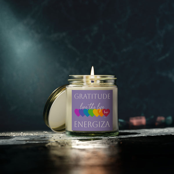 ♡ Gratitude .: Live the Life .: ENERGIZA .: Mini Scented Candle (4oz) Eco Friendly