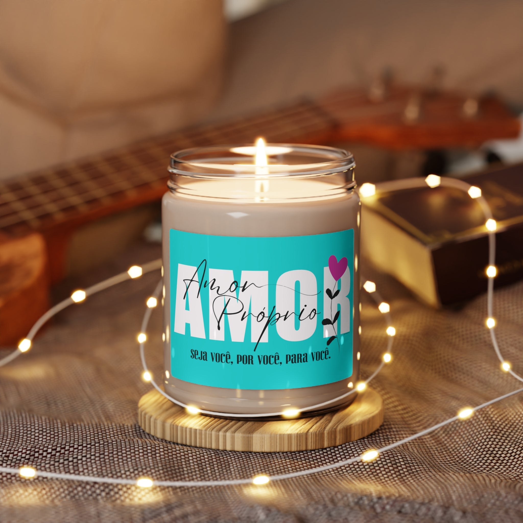 Amor Próprio ♡ Inspirational :: 100% natural Soy Candle, 9oz  :: Eco Friendly