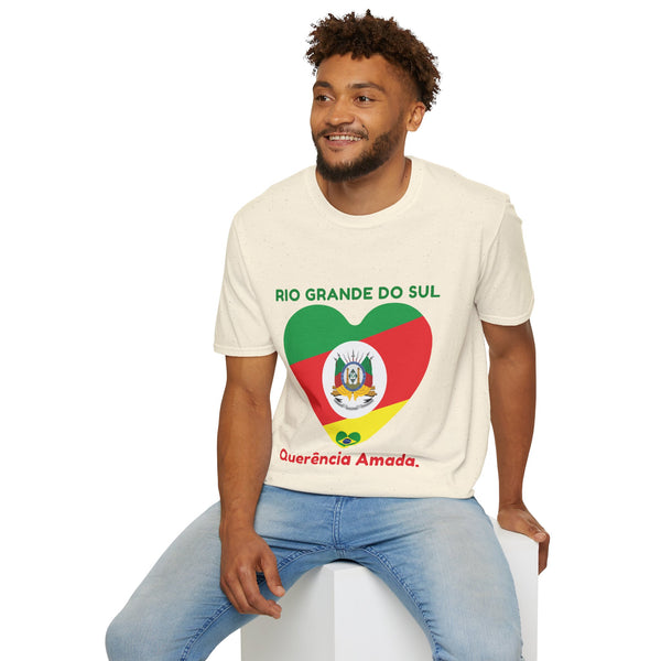 💚❤️💛🇧🇷 Camiseta Rio Grande do Sul, BRASIL - Unisex Softstyle T-Shirt