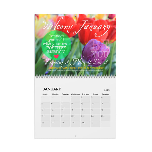 ♡ LIVE THE LIFE TODAY .: Exclusive Wall CALENDAR with Positive Affirmations (2025)