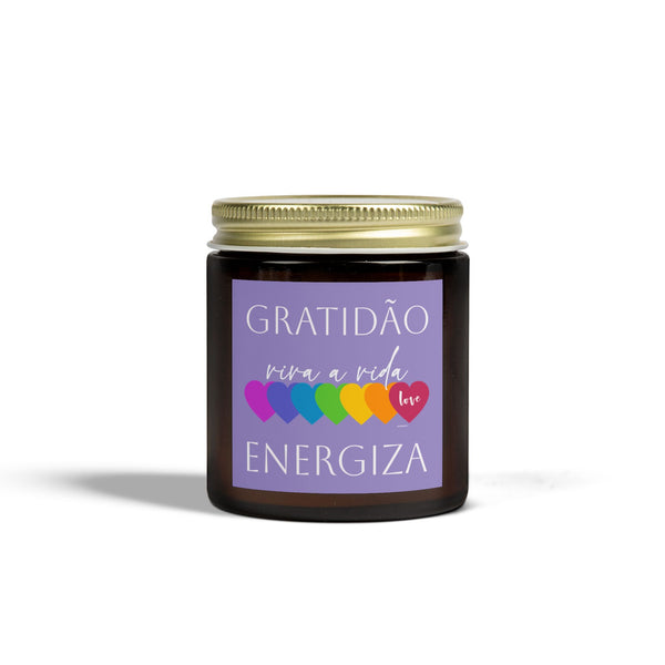 ♡ Gratidão .: Viva a Vida .: ENERGIZA .: Mini Scented Candle (4oz) Eco Friendly