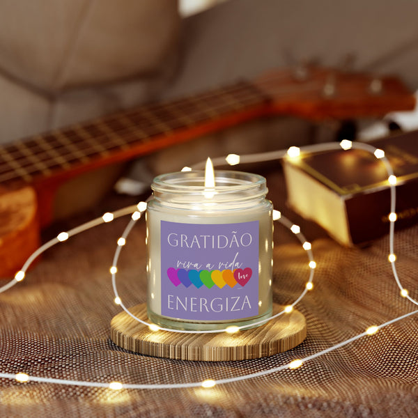 ♡ Gratidão .: Viva a Vida .: ENERGIZA .: Mini Scented Candle (4oz) Eco Friendly