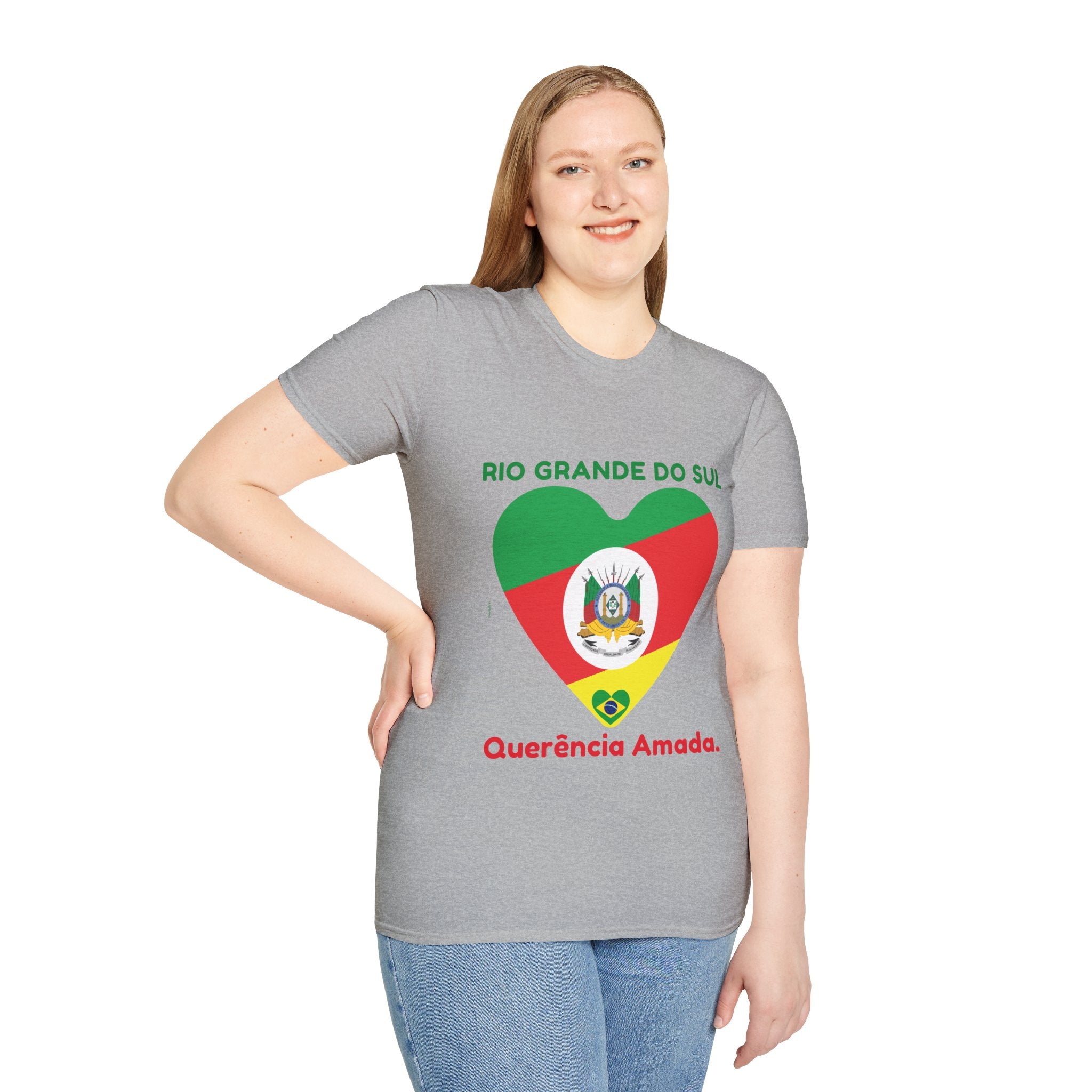 💚❤️💛🇧🇷 Camiseta Rio Grande do Sul, BRASIL - Unisex Softstyle T-Shirt