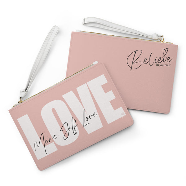 ♡ More Self LOVE :: Clutch Bag with Inspirational Design