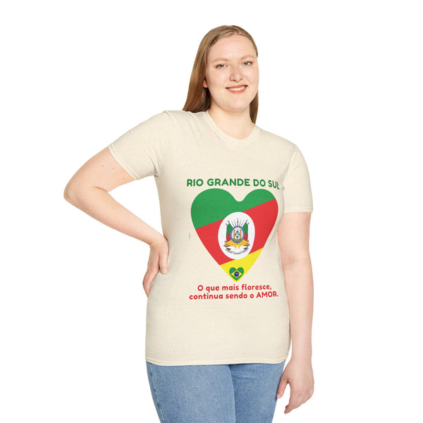 💚❤️💛🇧🇷 AMOR - Camiseta Rio Grande do Sul, BRASIL - Unisex Softstyle T-Shirt