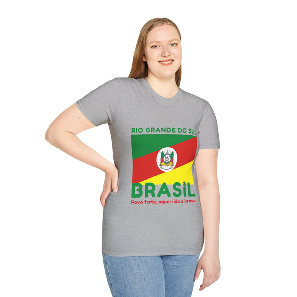 💚❤️💛🇧🇷 Camiseta Rio Grande do Sul, BRASIL - Unisex Softstyle T-Shirt