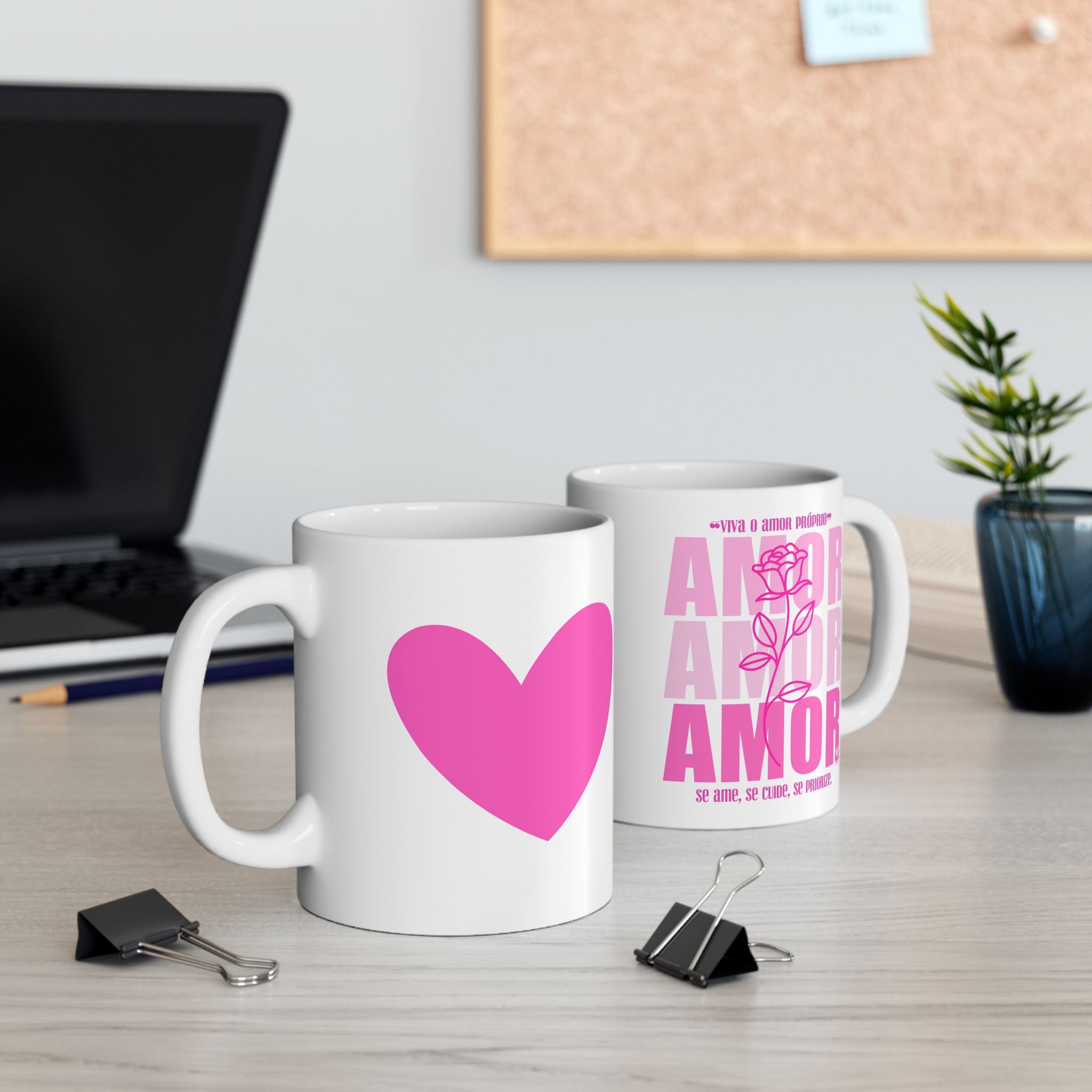 ♡ PINK "Amor Próprio" Inspirational Design :: Special Coffee Mug Collection :: 11oz