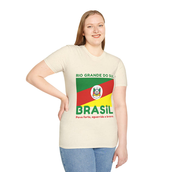 💚❤️💛🇧🇷 Camiseta Rio Grande do Sul, BRASIL - Unisex Softstyle T-Shirt