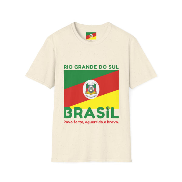 💚❤️💛🇧🇷 Camiseta Rio Grande do Sul, BRASIL - Unisex Softstyle T-Shirt