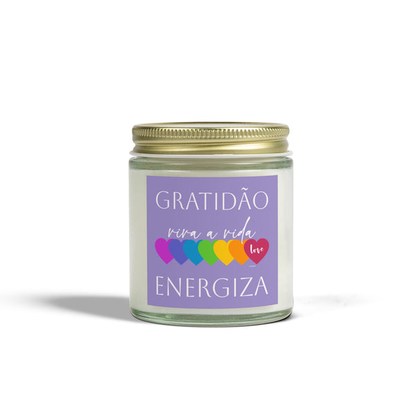 ♡ Gratidão .: Viva a Vida .: ENERGIZA .: Mini Scented Candle (4oz) Eco Friendly