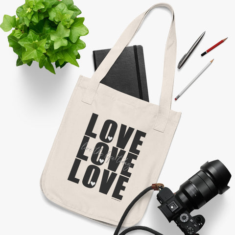 L♡VE Organic Canvas Tote Bag (Live the Life Today)