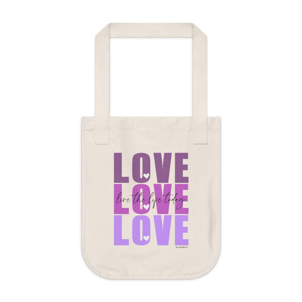 L♡VE Organic Canvas Tote Bag (Live the Life Today)