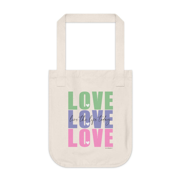 L♡VE Organic Canvas Tote Bag (Live the Life Today)