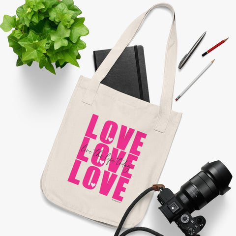 L♡VE Organic Canvas Tote Bag (Live the Life Today)